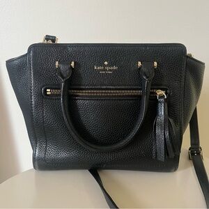 Kate Spade Black Pebbled Leather Tote Bag